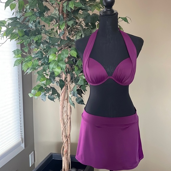 VENUS Swim Bikini Halter Top And Skirt Bottomvenus Bathing Suit